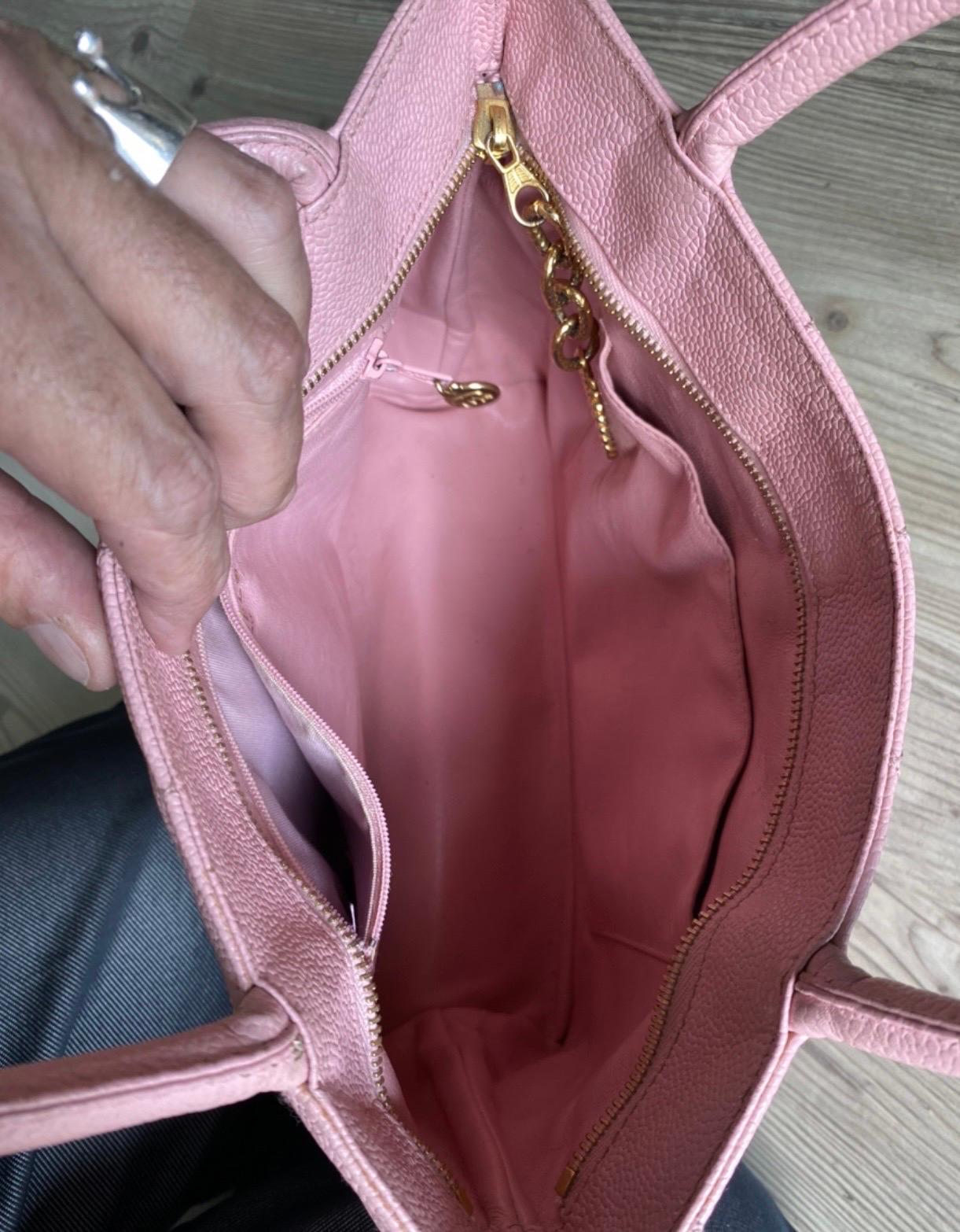 Chanel CC Timeless Medallion Zip Tote Pink Shoulder Bag 4