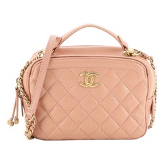 Chanel CC Top Handle Vanity Case Gestepptes Kalbsleder Klein