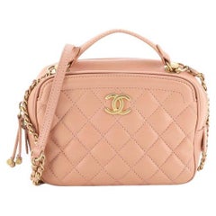 Chanel CC Top Handle Vanity Case Quilted Calfskin Small