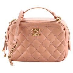 Chanel CC Top Handle Vanity Case Quilted Calfskin Small