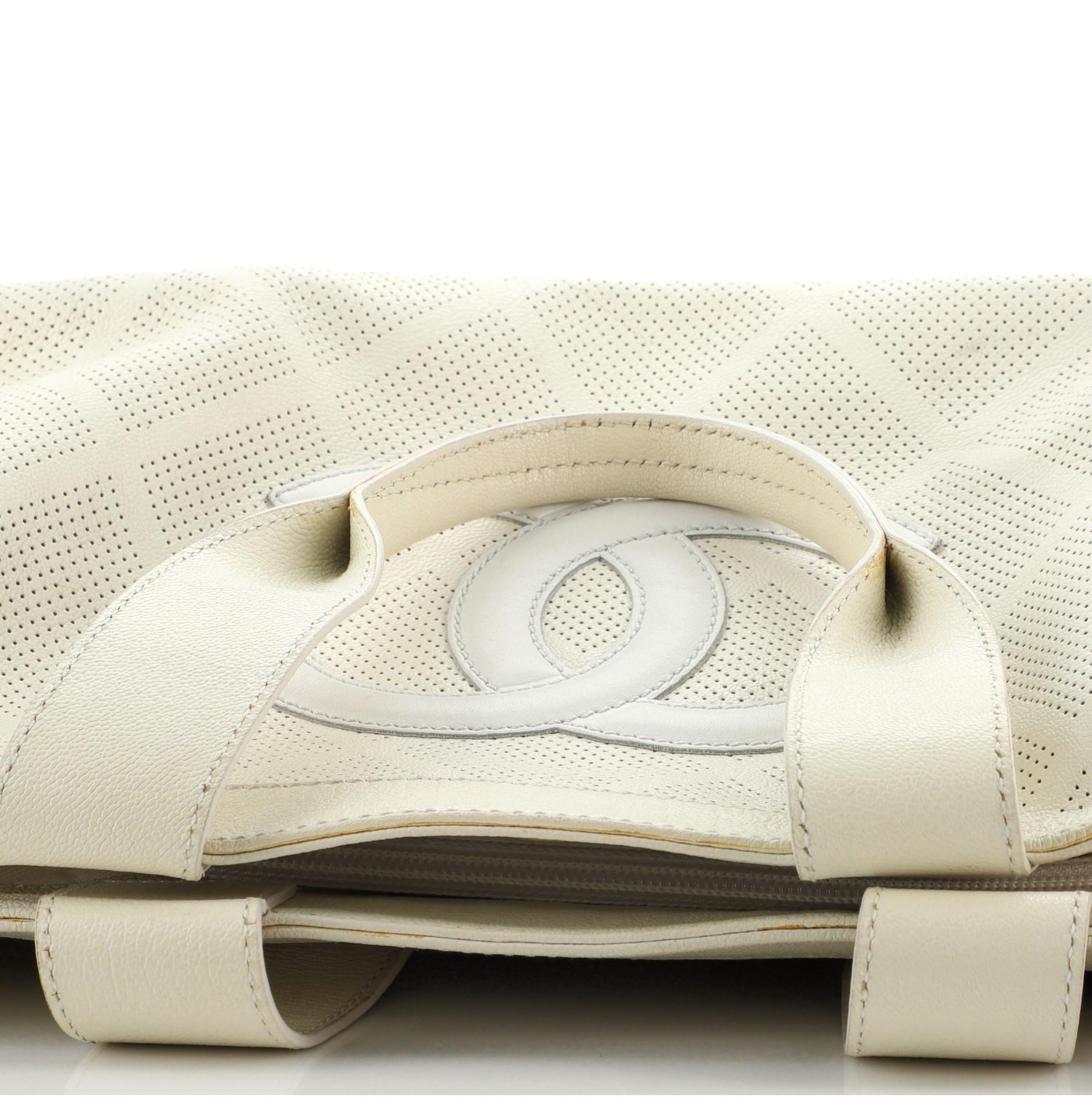 Chanel CC Tote Perforated Leather East West 5