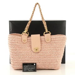 Chanel CC Tote Woven Raffia Medium