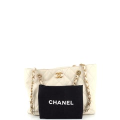 Chanel CC Trapezoid Chain Shopping Tote Quilted Caviar Small