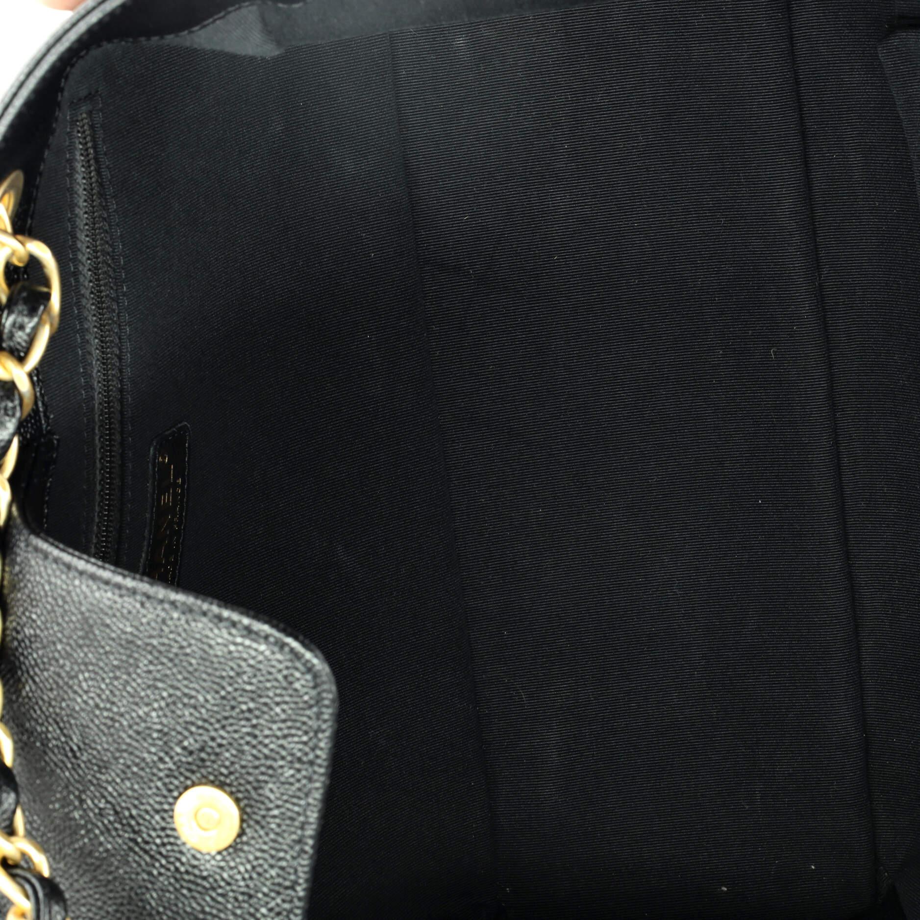 Chanel CC Trapezoid Chain Shopping Tote Quilted Caviar Small 1