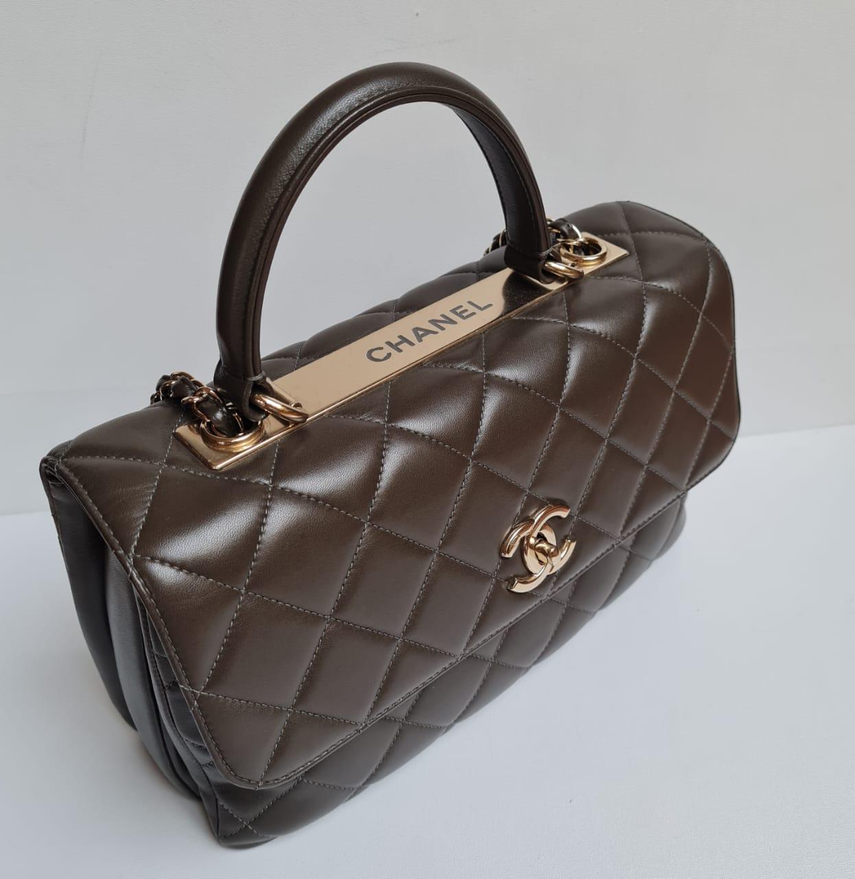 Black Chanel CC Trendy Khaki Quilted Bag For Sale