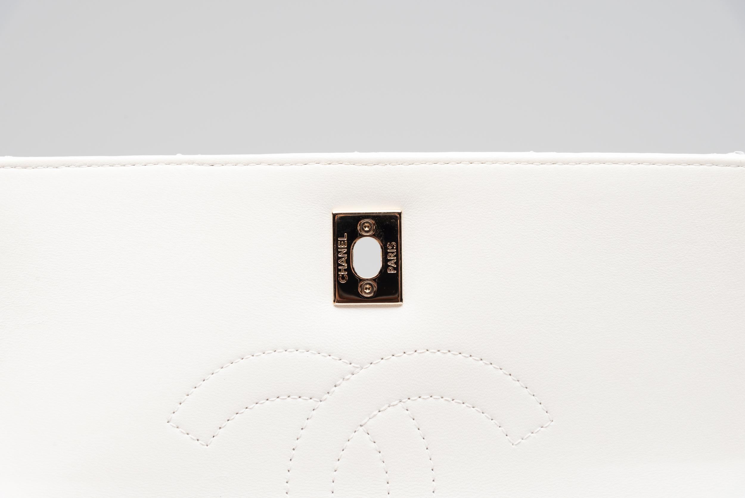 Chanel CC Trendy White Limited Edition Lambskin Small For Sale 7