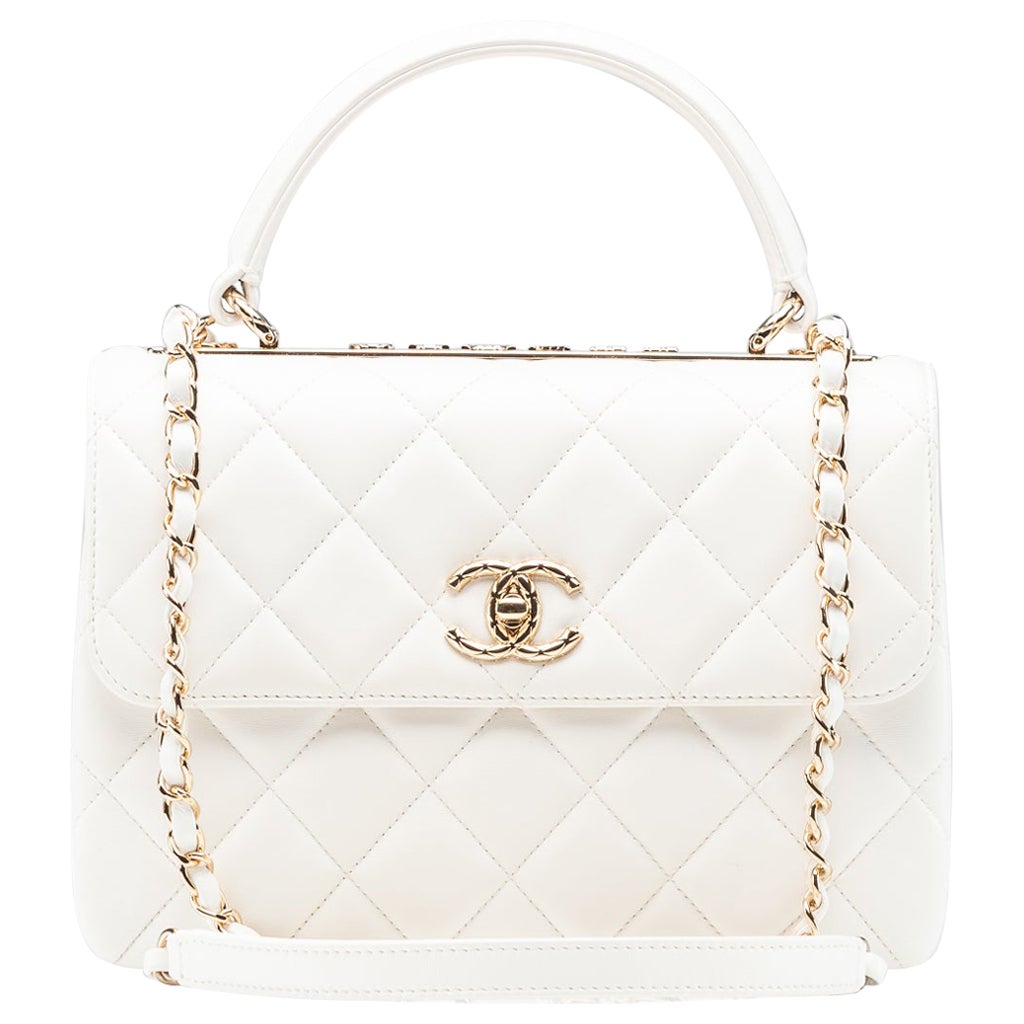 Chanel CC Trendy Weiß Limitierte Auflage Lammfell Klein