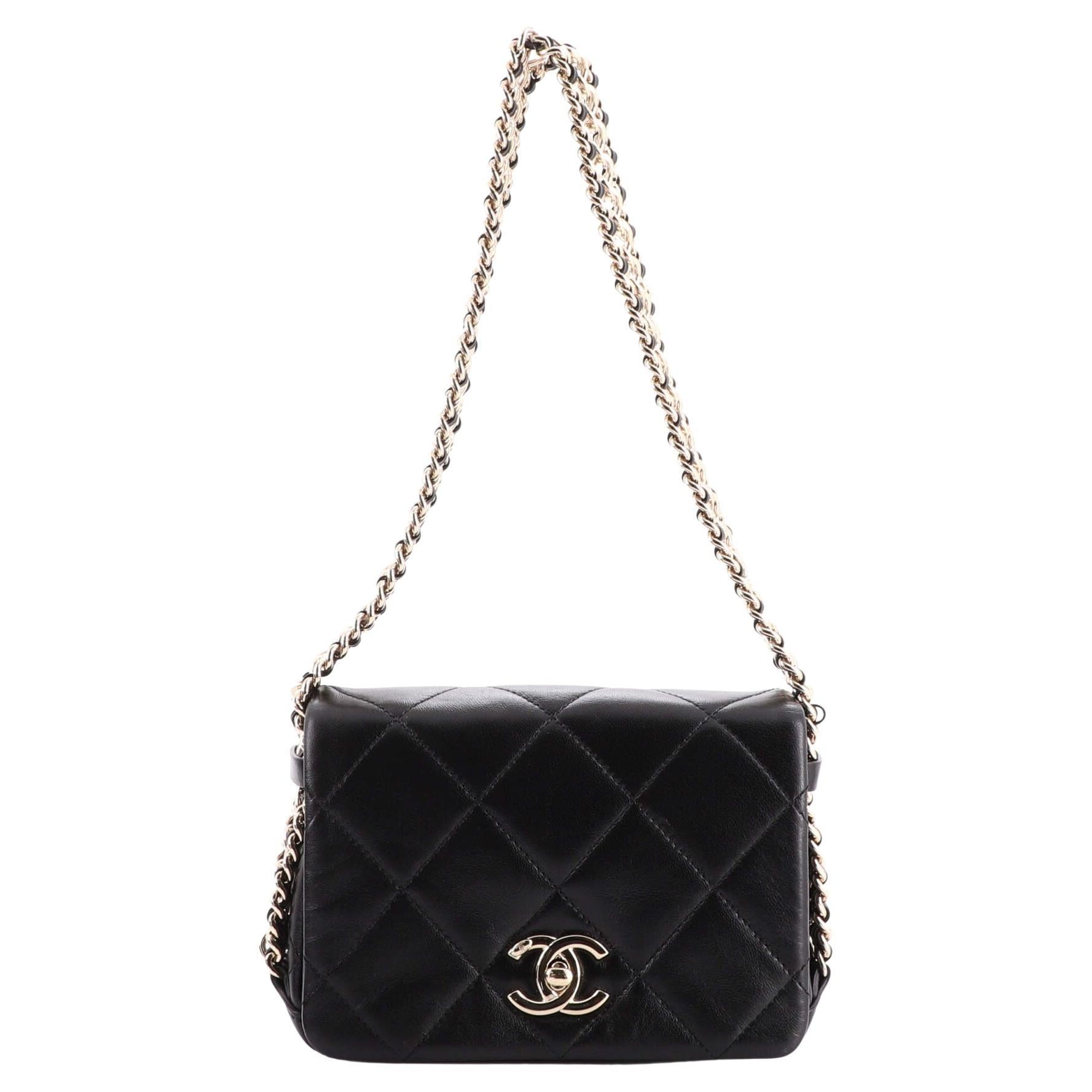 Chanel 2023 Black Lambskin Quilted Medium 19 Bag