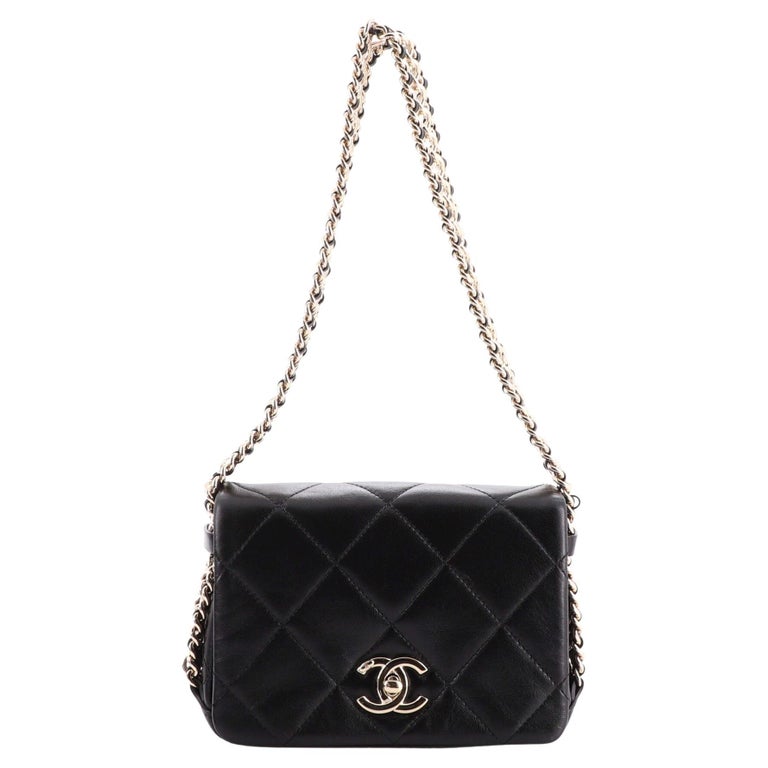 Chanel CC Triple Chain Full Flap Bag Quilted Lambskin Mini at 1stDibs