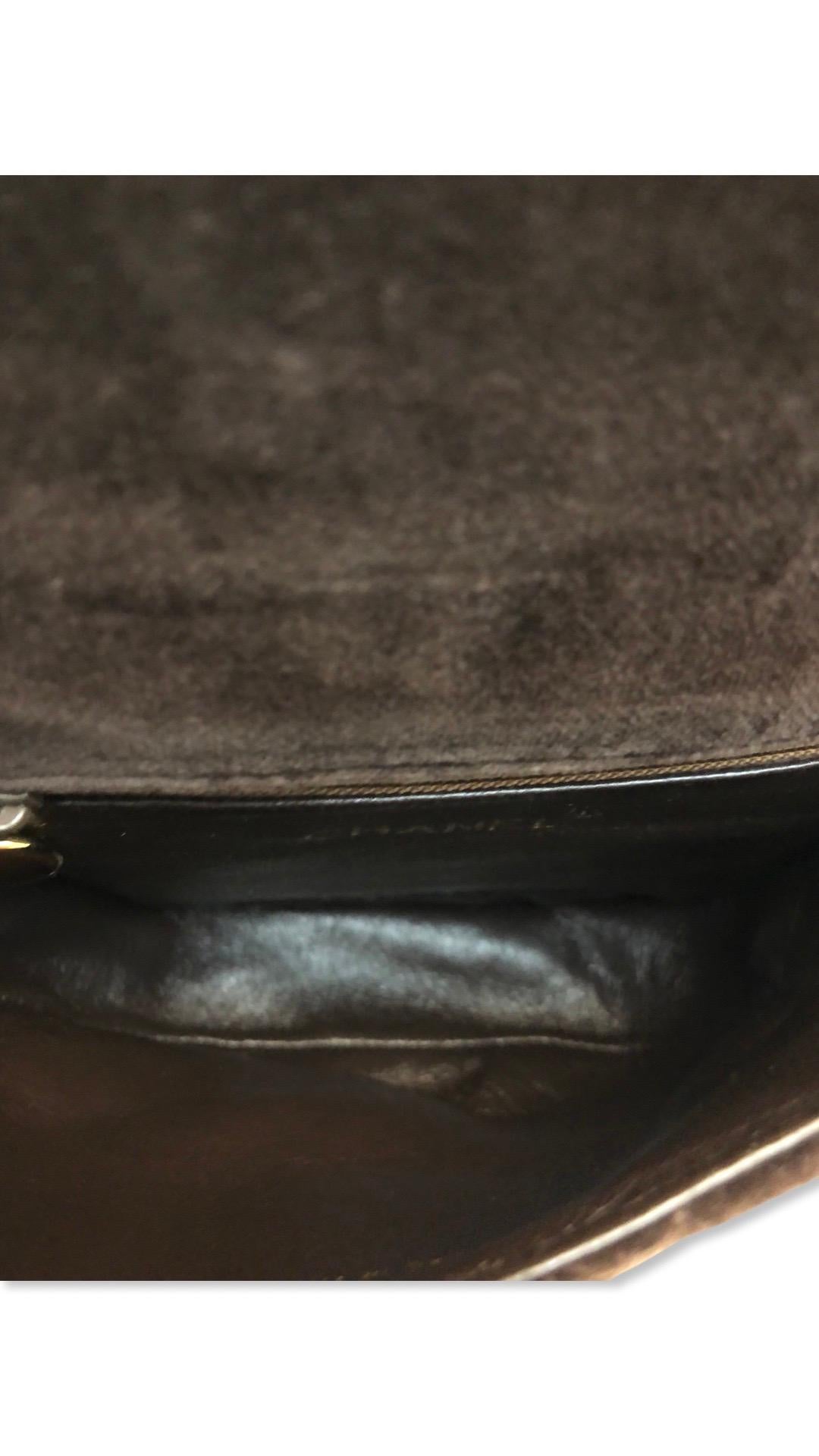 Chanel CC turn-lock brown velvet quilted flap belt bag For Sale 4