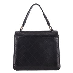 Chanel 'CC' Turn-Lock Diamond Quilted Leather Vintage Bag