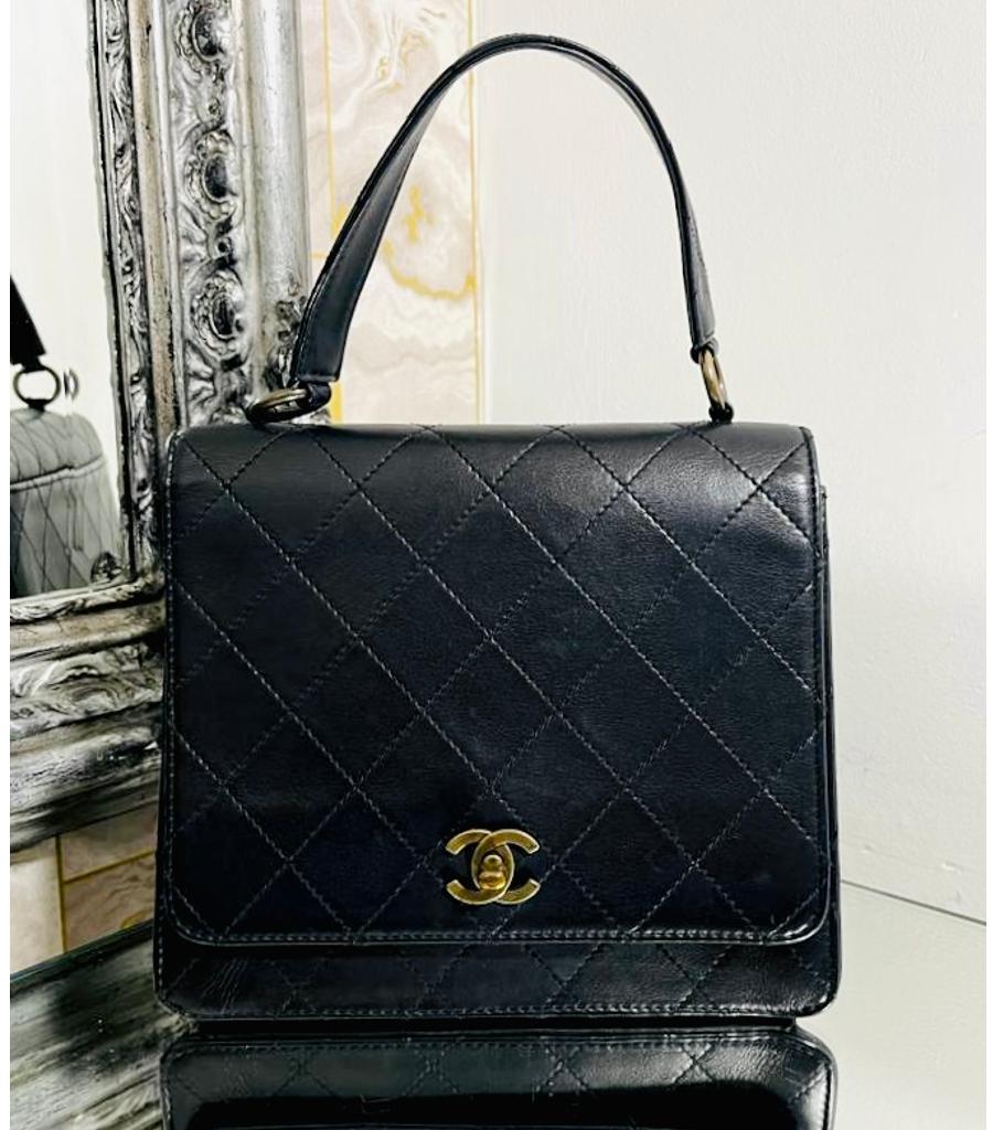 Chanel 'CC' Turn-Lock Vintage Leather Bag In Good Condition For Sale In London, GB