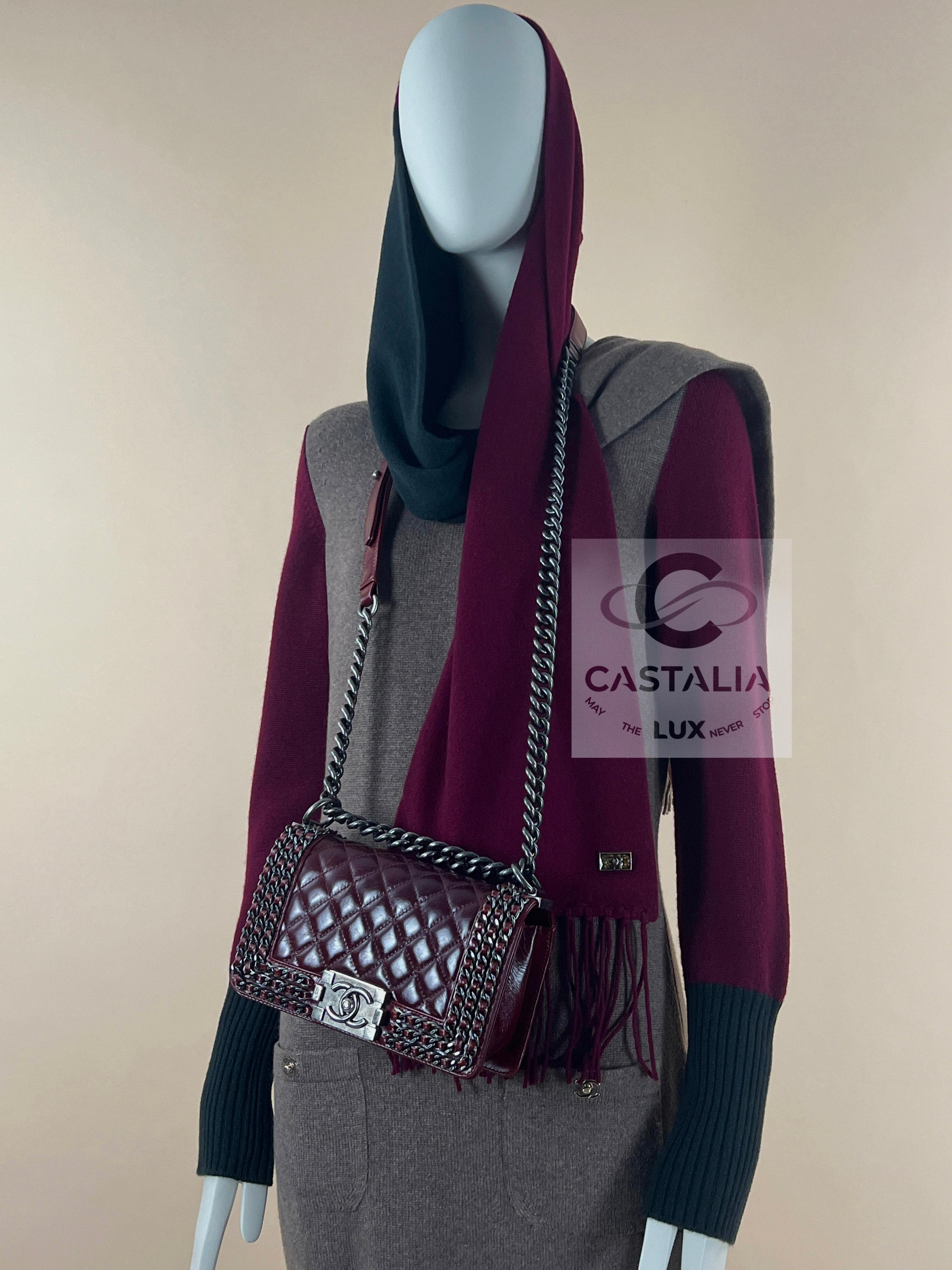 Black Chanel CC Turnlock Cashmere Dress and Scarf 36 FR For Sale