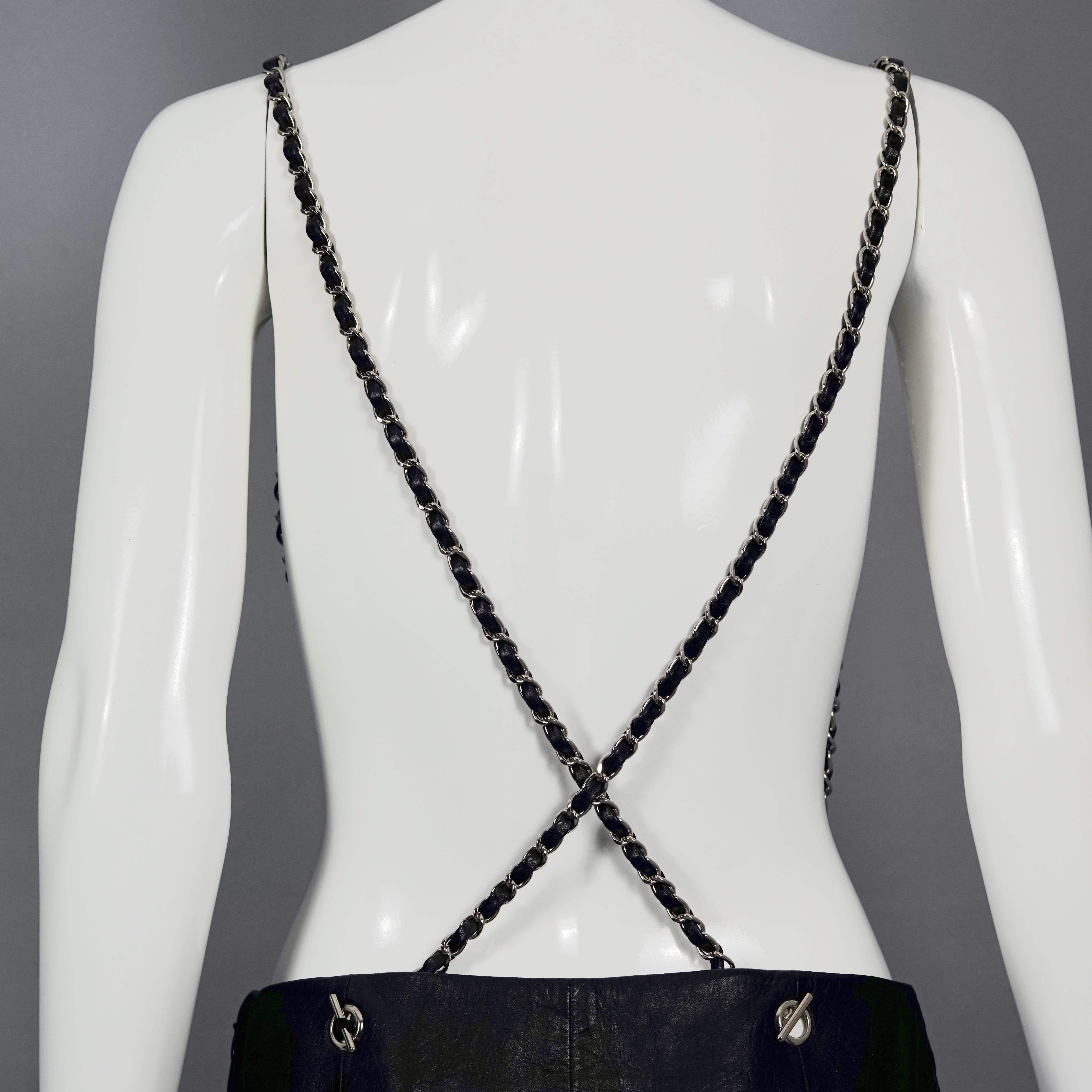 CHANEL CC Turnlock Chain Suspender Leather Quilted Skirt 2