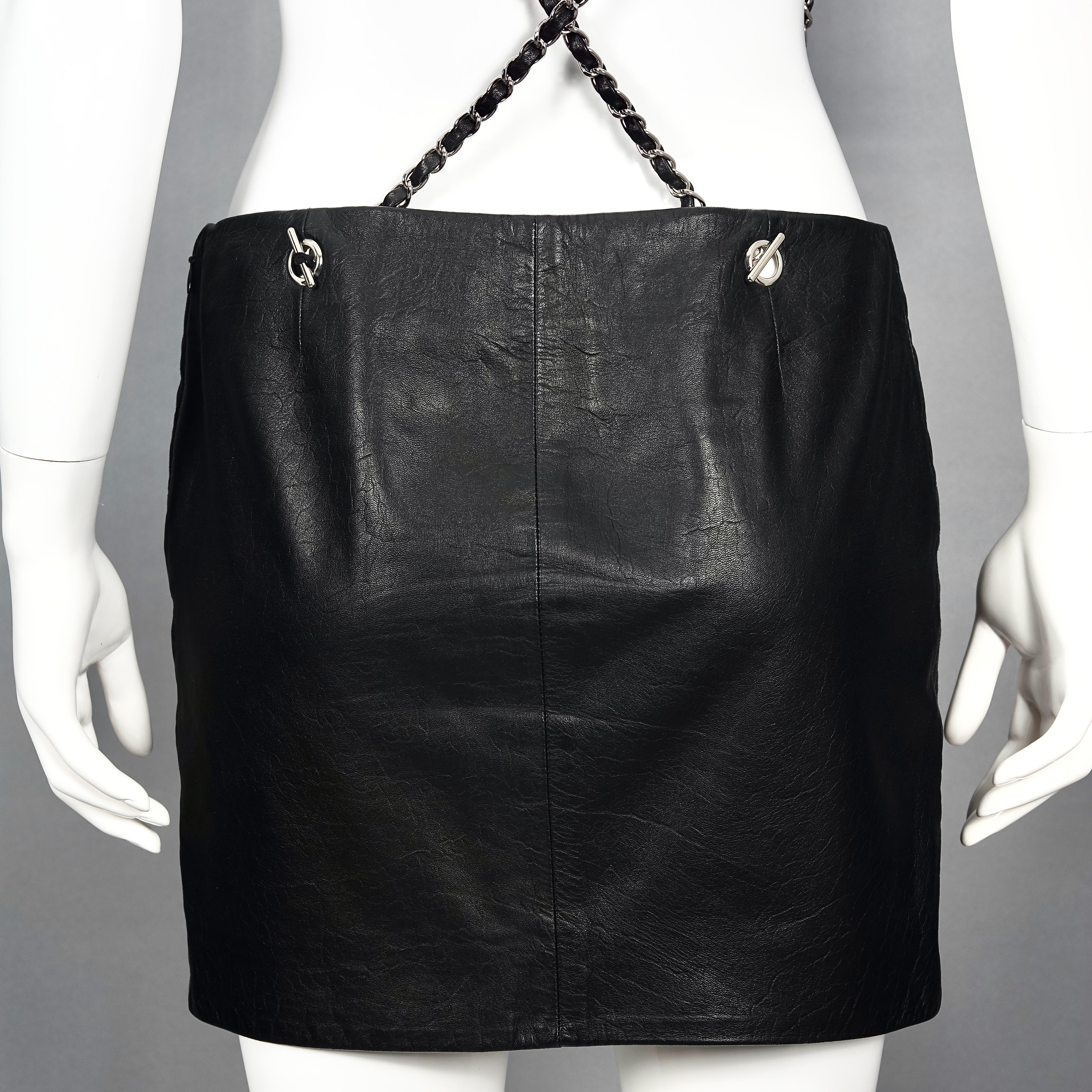CHANEL CC Turnlock Chain Suspender Leather Quilted Skirt 1