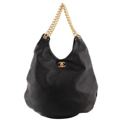 Chanel CC Turnlock Curved Chain Hobo Stitched Calfskin Maxi