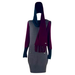 Chanel CC Turnlock Dress And Scarf Cashmere Set