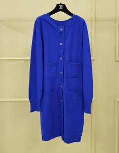 Chanel CC Turnlock Royal Blue Cashmere Cardigan
