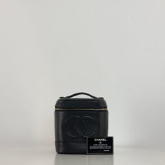 CHANEL CC Vanity Case Black Caviar Leather 1997–1999