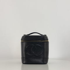 CHANEL CC Vanity Case Black Caviar Leather 1997–1999