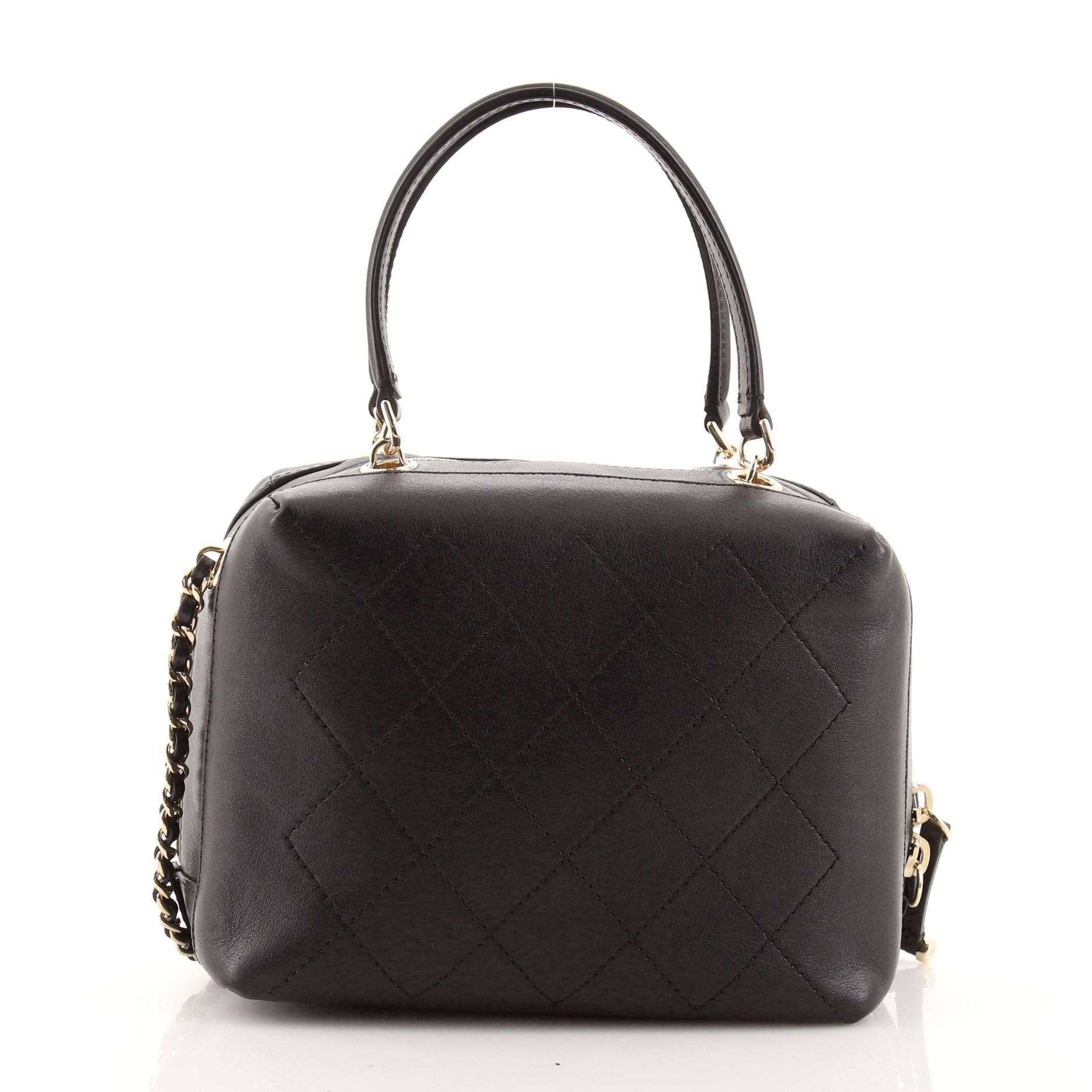 Chanel CC Vanity Case Quilted Calfskin Small In Good Condition In NY, NY