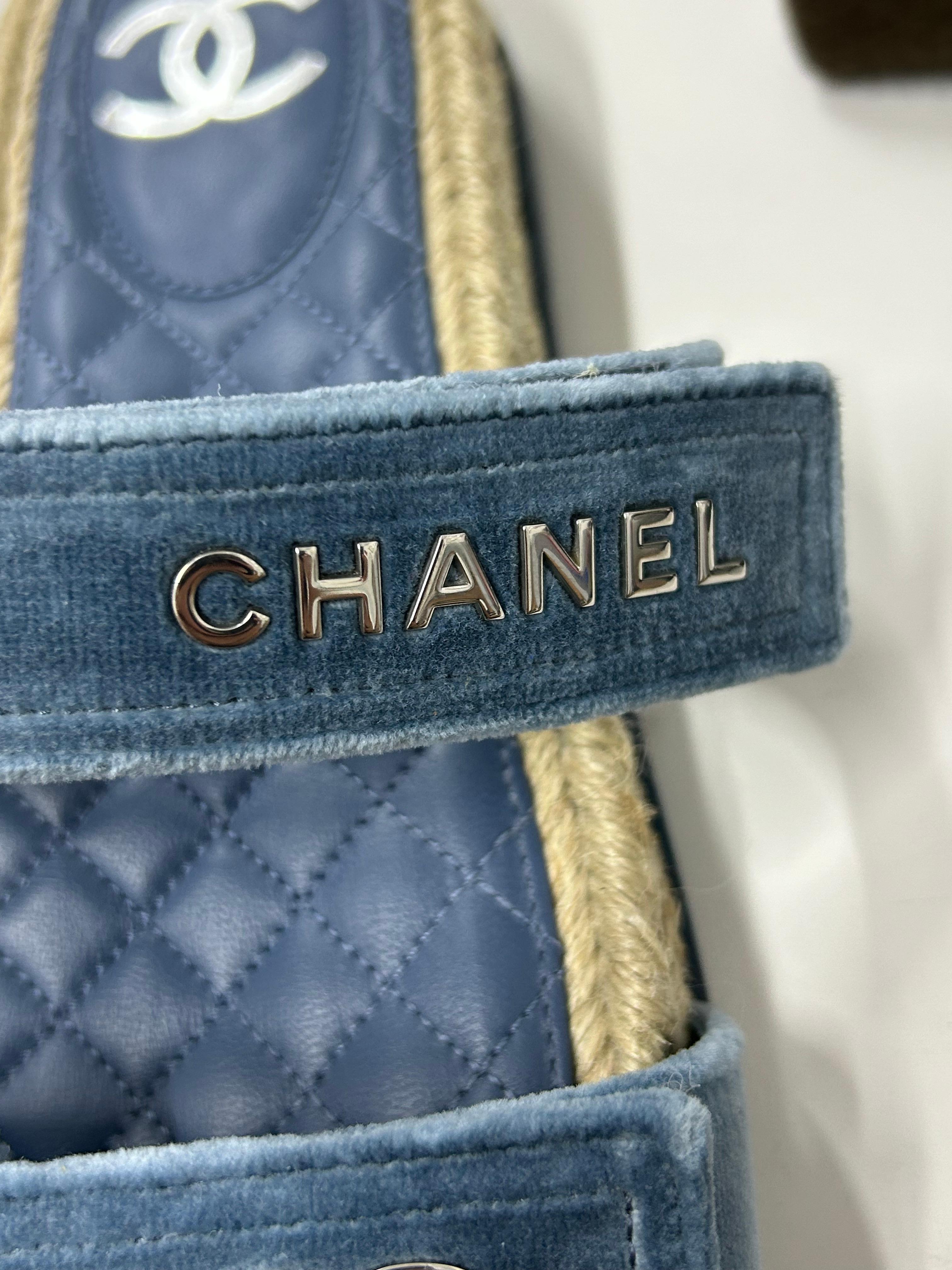 Chanel CC Velvet Mules Size EU 39 1