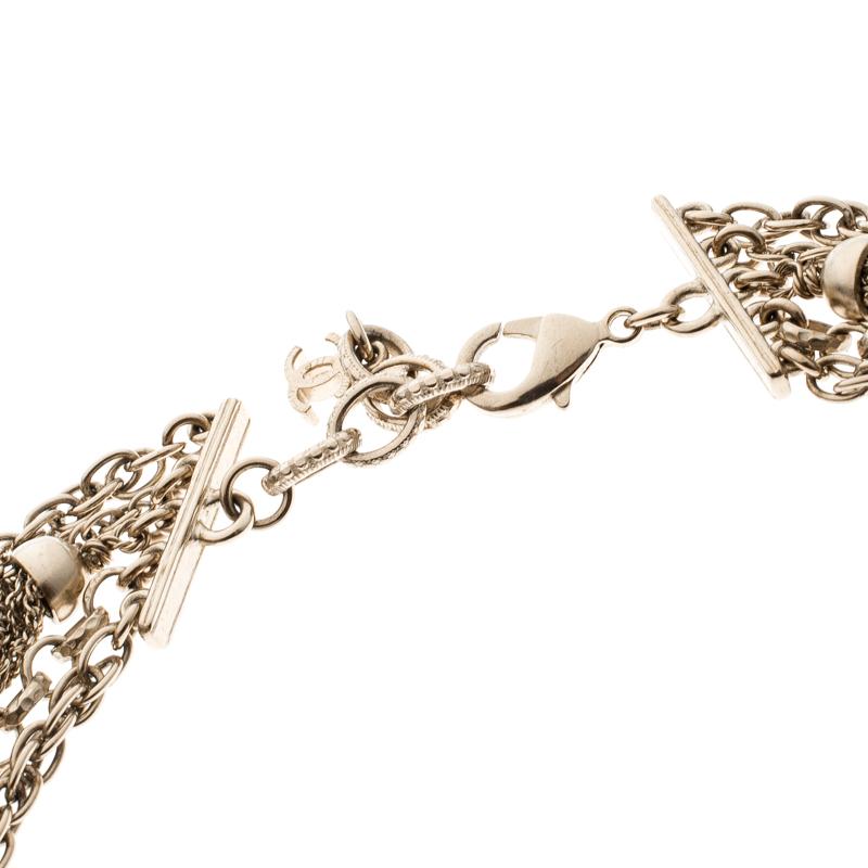 Chanel CC Vintage 31 Rue Cambon Medallions Gold Tone Layered Choker Necklace In New Condition In Dubai, Al Qouz 2