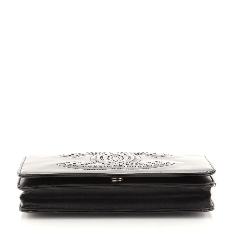 Black Chanel CC Wallet on Chain Strass Embellished Patent