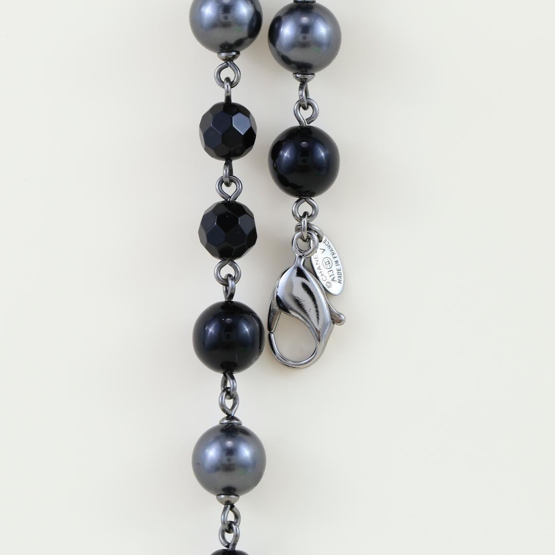 Chanel CC Weiß-Schwarz  Lange Halskette 1