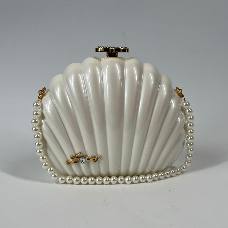 Chanel CC White PVC Sea Shell VIP Gift Bag at 1stDibs