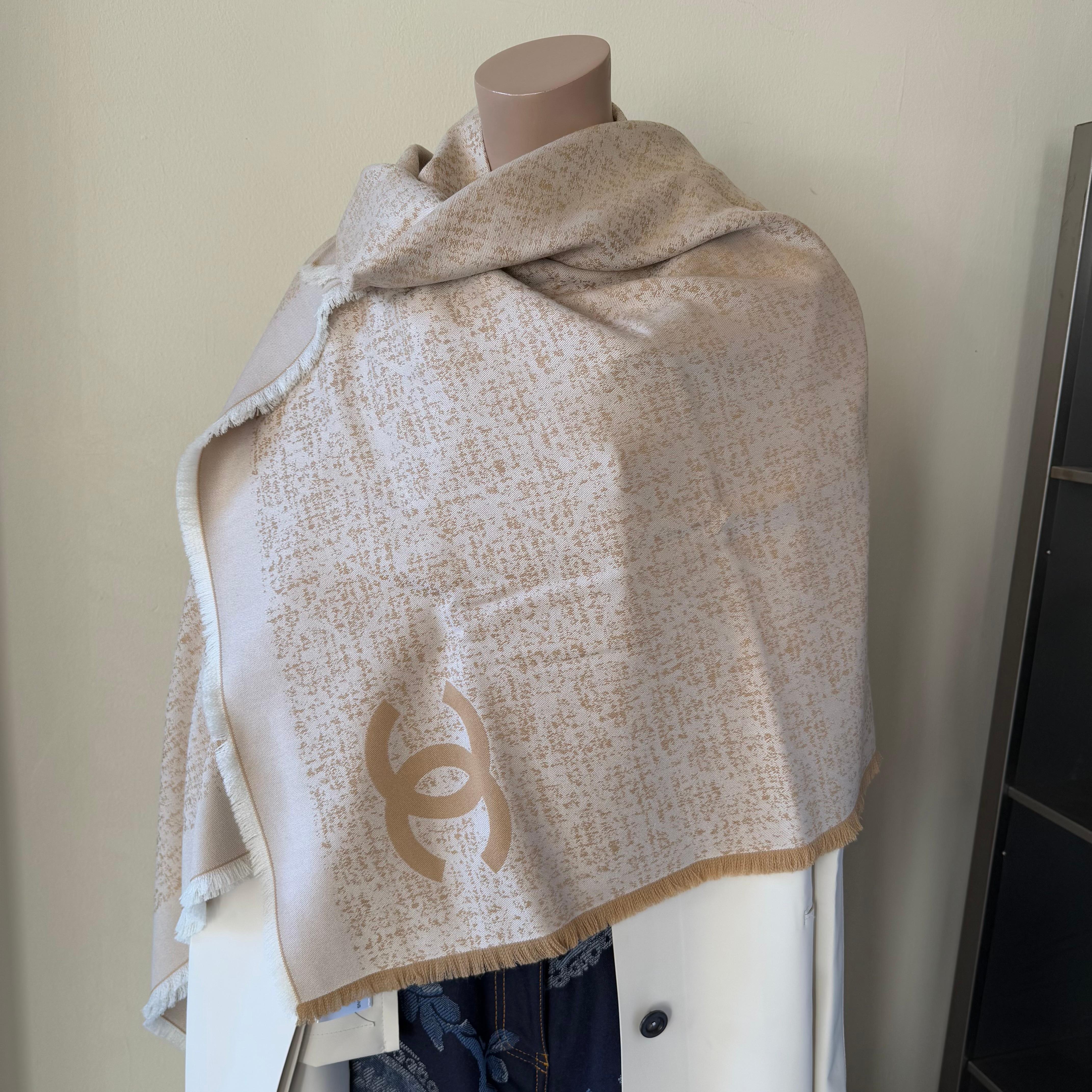 Women's Chanel CC Wool Stole