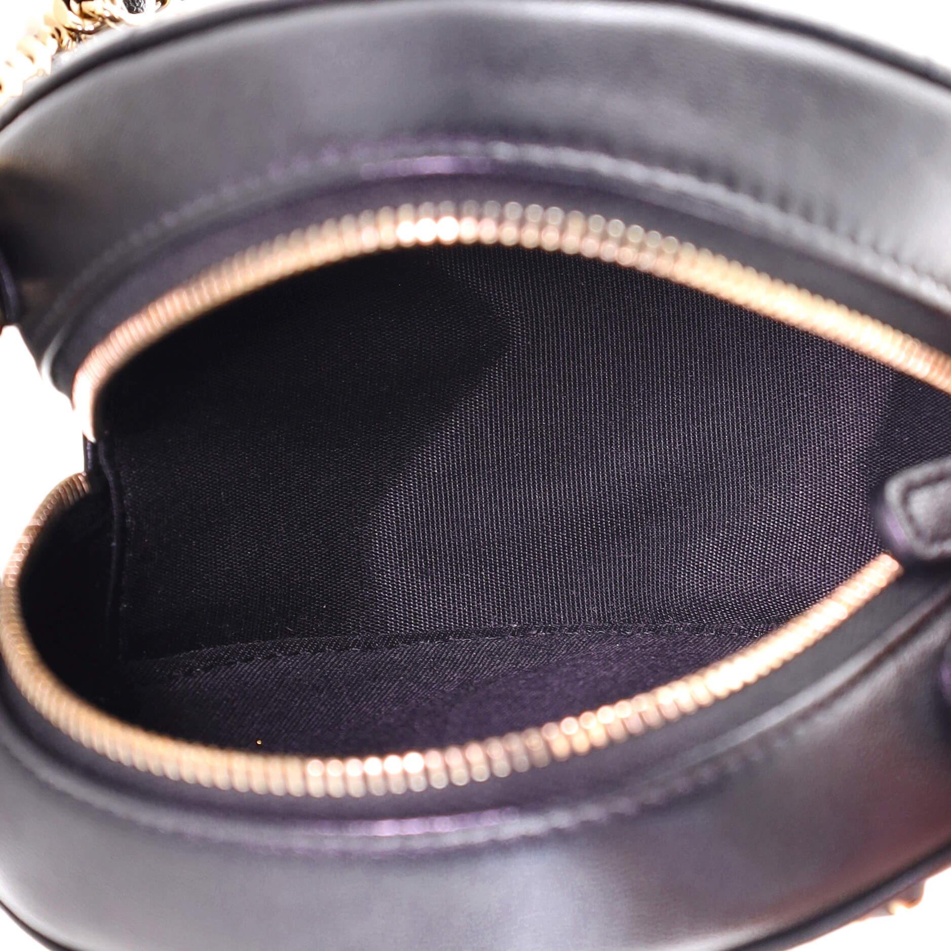 Chanel CC Woven Chain Round Clutch with Chain Quilted Lambskin Mini In Good Condition In NY, NY