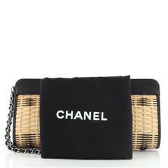 Chanel CC Wristlet Clutch Rattan and Calfskin