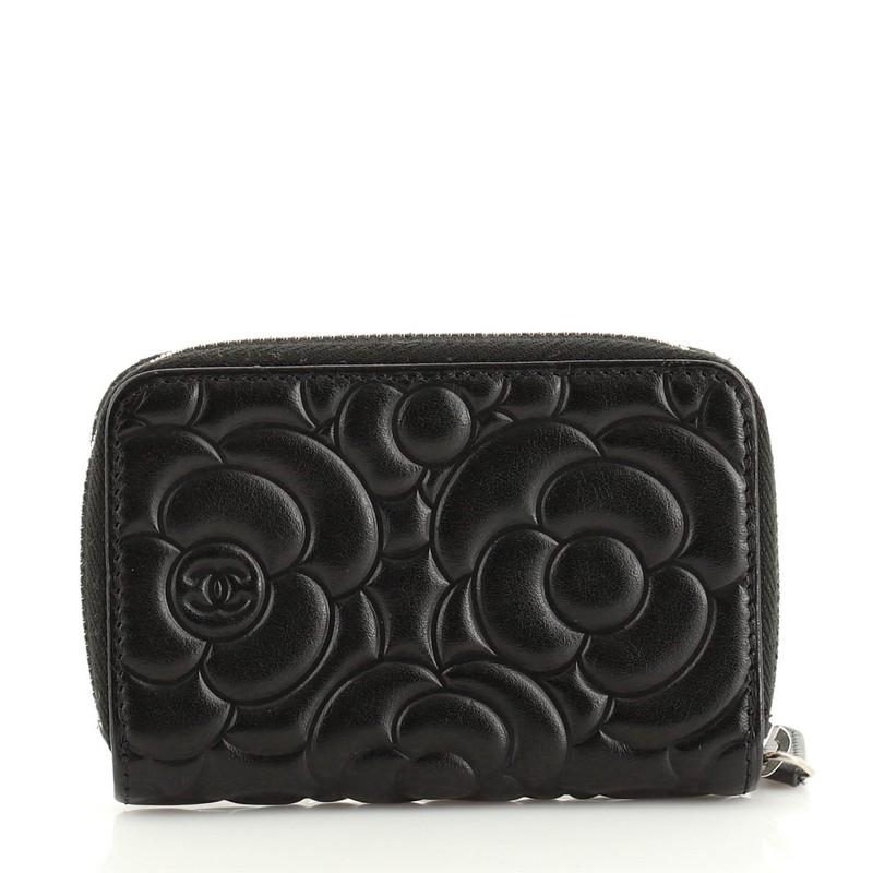 chanel camellia coin purse