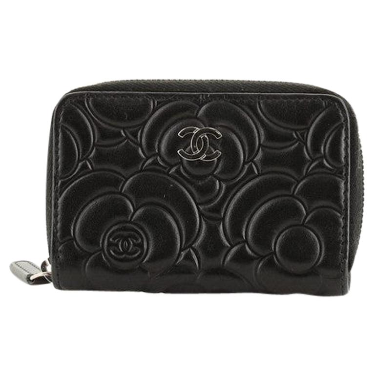 Chanel CC Zip Coin Purse Camellia Lambskin Small at 1stDibs | chanel  camellia coin purse, continental wallet