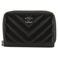 Chanel CC Zip Coin Purse Chevron Lambskin Small