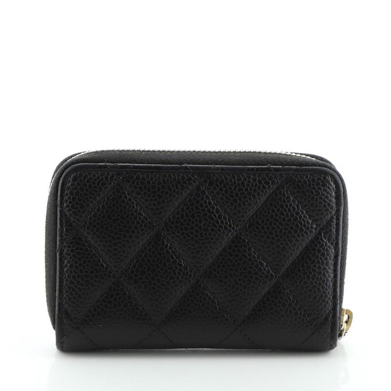 Chanel CC Zip Coin Purse Quilted Caviar Small In Good Condition In NY, NY