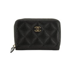 Chanel CC Zip Coin Purse Quilted Caviar Small