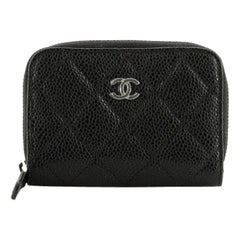 Chanel CC Zip Coin Purse Quilted Caviar Small