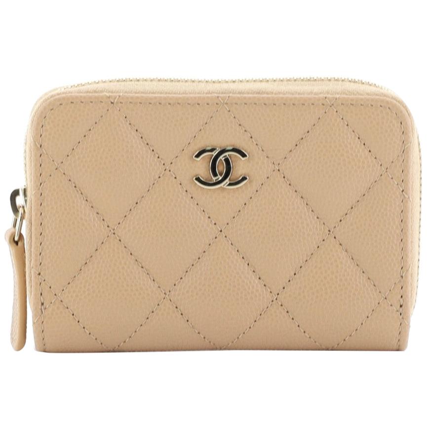 Chanel CC Zip Coin Purse Quilted Caviar Small