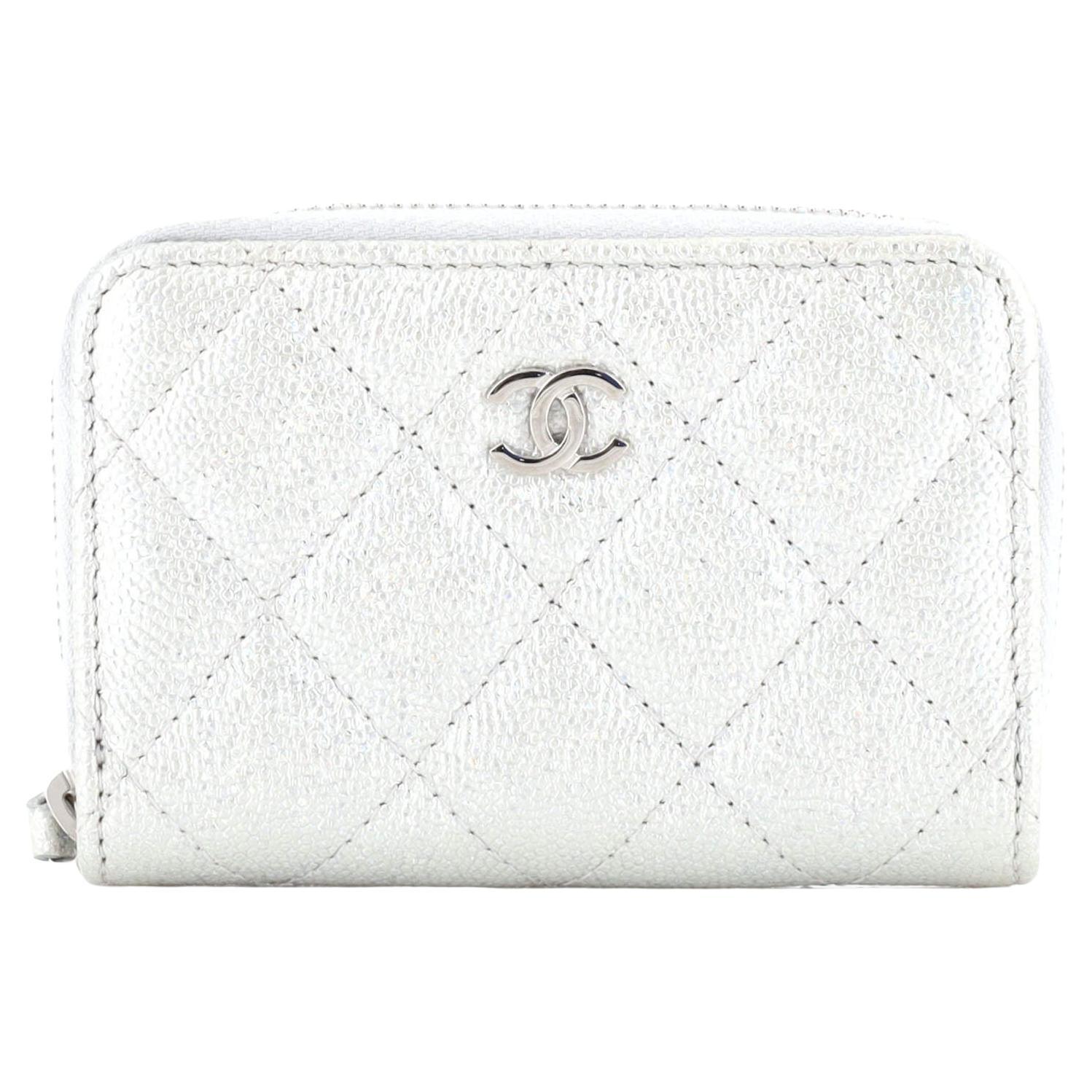 Chanel CC Zip Coin Purse Quilted Caviar Small For Sale at 1stDibs