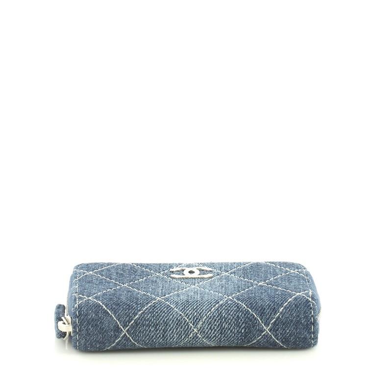 Chanel CC Zip Coin Purse Quilted Denim Small 1