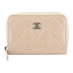 Chanel CC Zip Coin Purse Quilted Iridescent Caviar Small