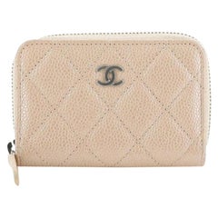Chanel CC Zip Coin Purse Quilted Iridescent Caviar Small