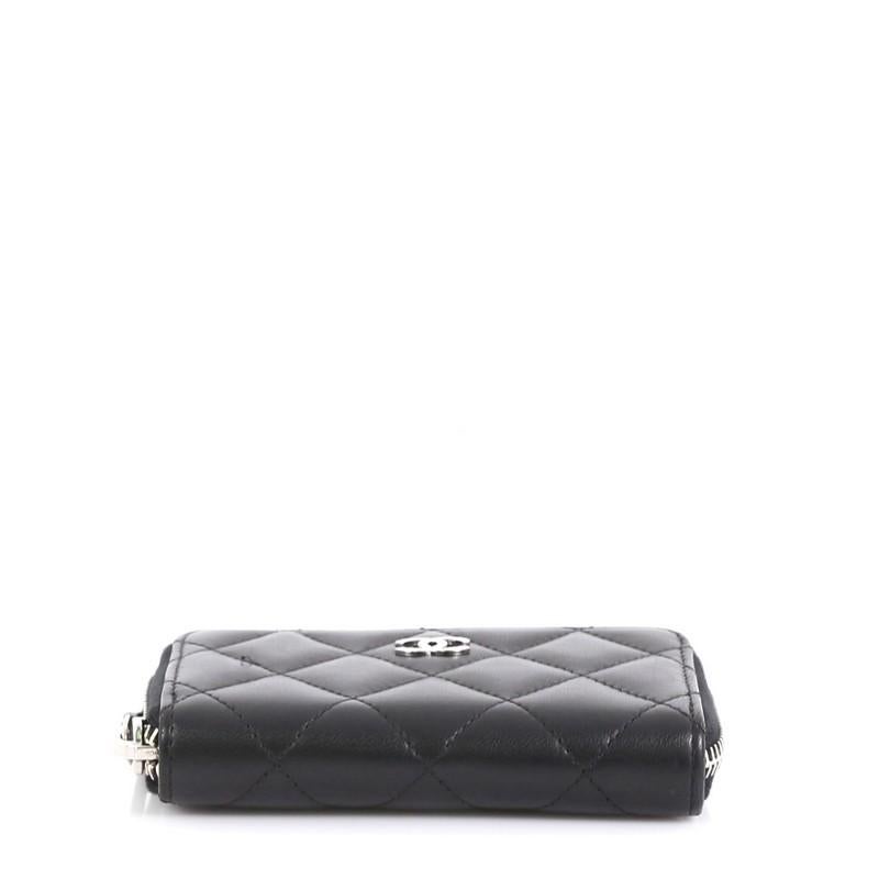 Black Chanel CC Zip Coin Purse Quilted Lambskin Small