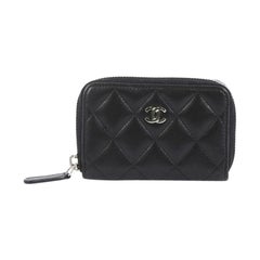 Chanel CC Zip Coin Purse Quilted Lambskin Small