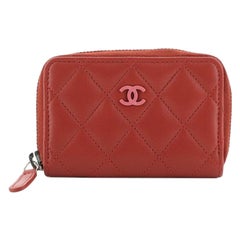 Chanel CC Zip Coin Purse Quilted Lambskin Small