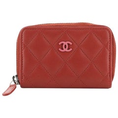 Chanel CC Zip Coin Purse Quilted Lambskin Small