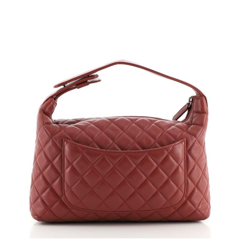 Chanel CC Zip Hobo Quilted Lambskin Small In Good Condition In NY, NY