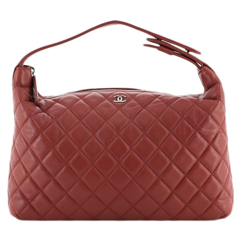 Chanel CC Zip Hobo Quilted Lambskin Small